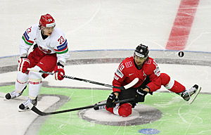 Хоккеисты сборной Беларуси выиграли у команды Швейцарии 4:3 на ЧМ в Минске