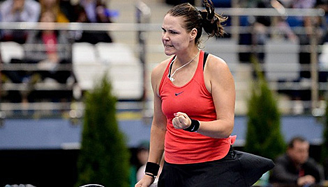 白罗斯姑娘莉迪亚∙莫罗佐娃在中国网球锦标赛中晋级四分之一决赛