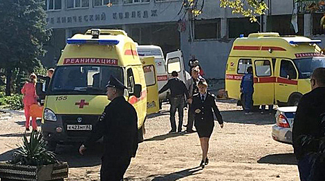 卢卡申科向受害者亲友对在刻赤爆炸事件中表示哀悼