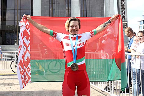 Татьяна Шаракова стала 3-й в женской групповой шоссейной велогонке II Европейских игр