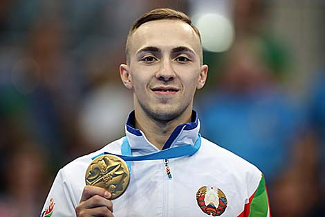 Lukashenko congratulates Hancharou on trampoline gymnastics gold at 2nd European Games