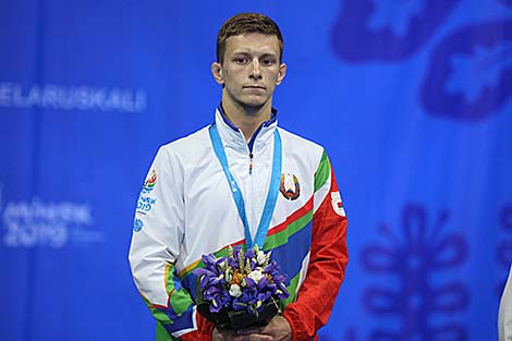 Belarusian sambo wrestler Uladzislau Burdz wins bronze during 2nd European Games Minsk 2019
