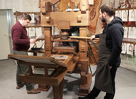 Стилизованную модель печатного пресса времен Франциска Скорины создали в Полоцке