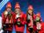Gold medal ceremony for Belarus' biathlon team in PyeongChang