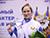 白俄罗斯举重运动员尤利娅·古林娜在第二届独联体运动会上获得银牌