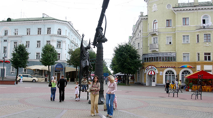 Пешеходная улица Ленинская в Могилёве