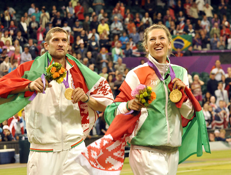 2012 London Olympic champions Victoria Azarenka and Max Mirnyi