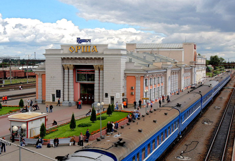 The railway station in Orsha is one of the largest in Belarus