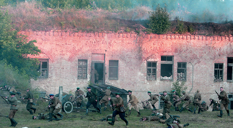 Historical reenactment of the tragic night of 22 June 1941 at the Brest Hero Fortress memorial complex