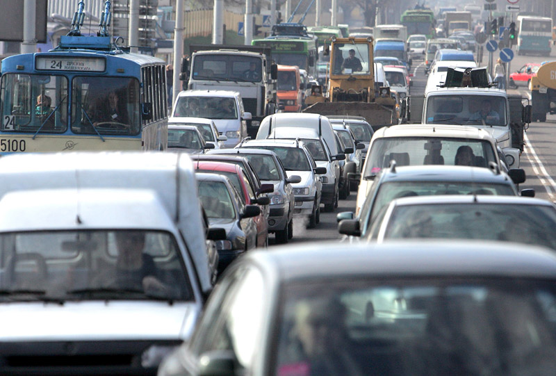 Traffic jam in Minsk
