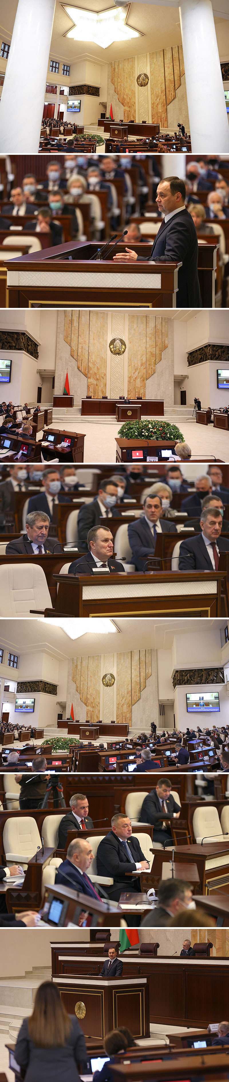Прэм'ер-міністр Раман Галоўчанка прадстаўляе ў Палаце прадстаўнікоў праграму дзейнасці ўрада да 2025 года