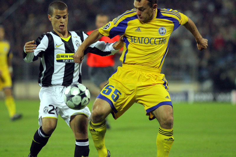 BATE vs Juventus. Aleksandr Yurevich against Sebastian Giovinco