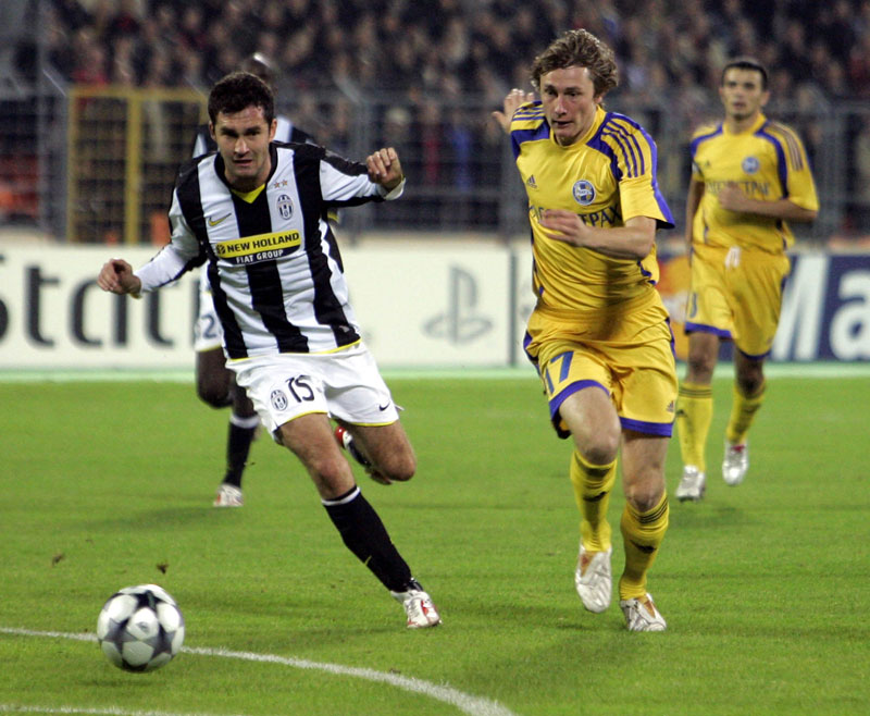 BATE vs Juventus. Dario Knezevic and Mikhail Sivakov