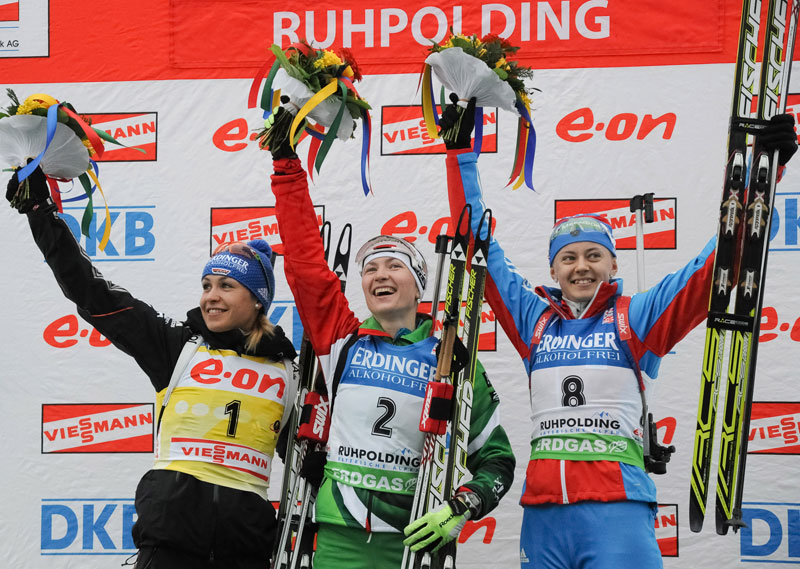 Darya Domracheva took gold at the 2012 IBU World Championships in Ruhpolding