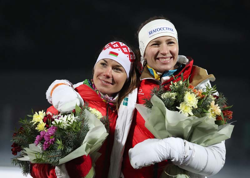 Darya Domracheva and Nadezhda Skardino wave goodbye to biathlon