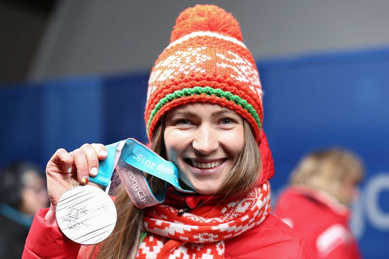 Darya Domracheva wins the Women Mass Start silver at the 2018 Pyeongchang Olympics