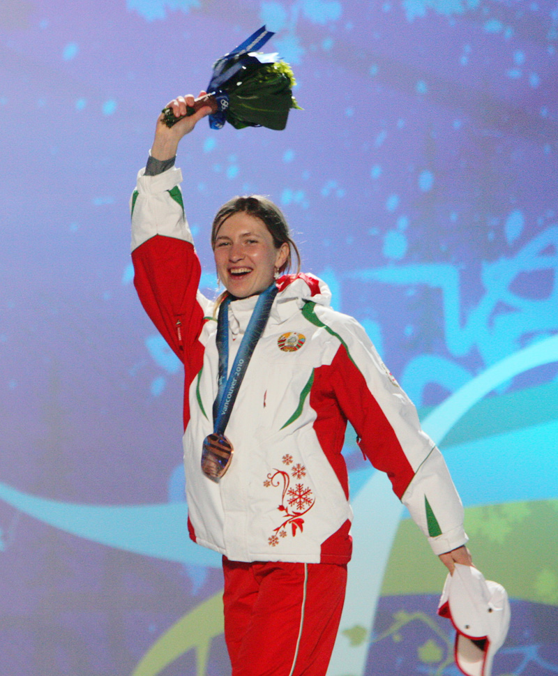 Darya Domracheva won the bronze medal at the 2010 Winter Olympic Games in Vancouver