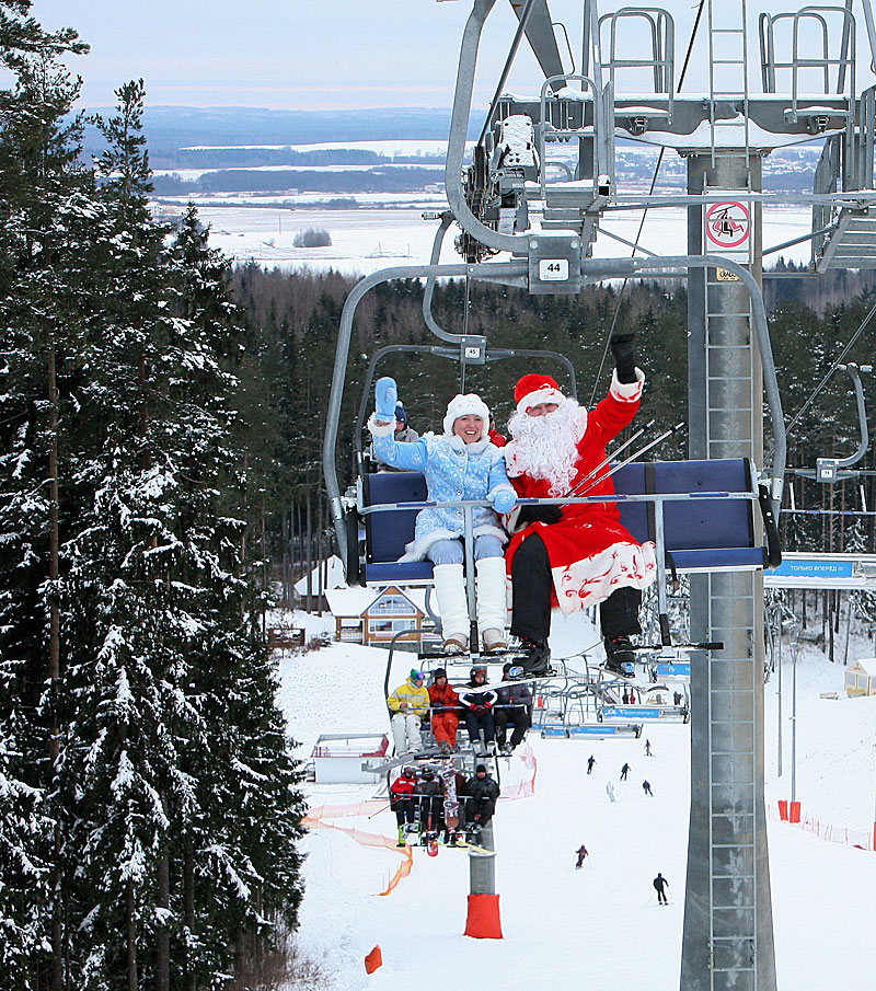 Elevator in the mountain ski resort Silichi