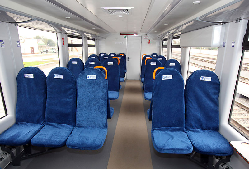 Inside the rapid diesel train made by the Belarusian holding company Belkommunmash and the Polish company PESA Bydgoszcz SA