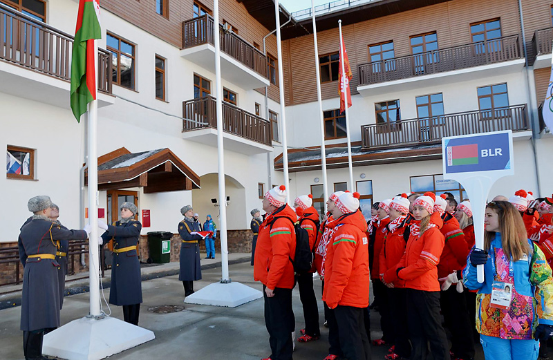 Belarus’ flag raised at Olympic village in Sochi