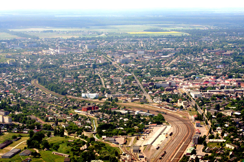 Bobruisk fortress on the panorama of the town