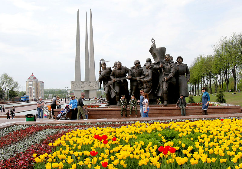 The memorial to honor soldiers-liberators, partisans and members of the underground in the Victory Square in Vitebsk