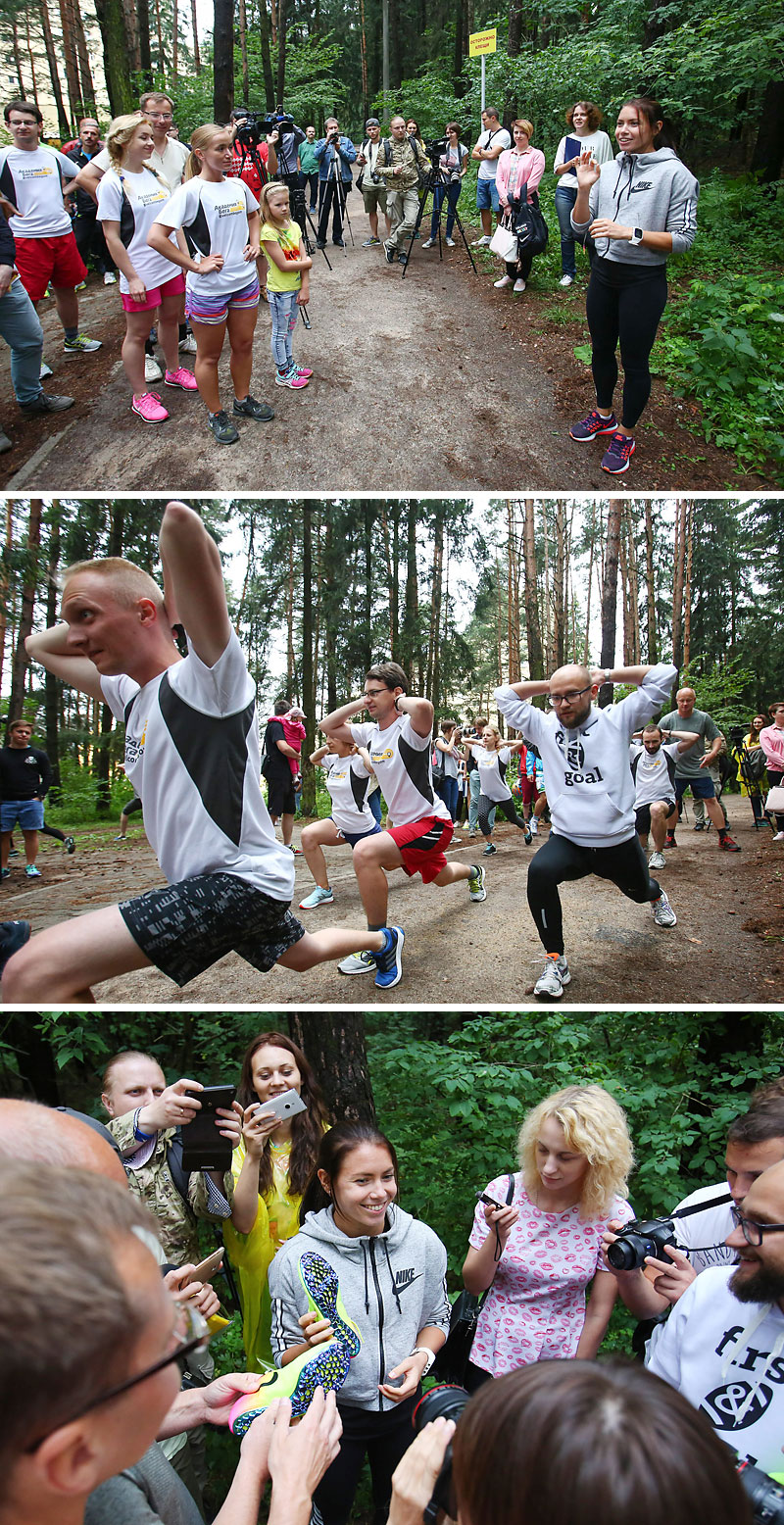 In the run-up to the 2016 Rio Games Belarusian runner Alina Talay held an open training session in Minsk on 13 July