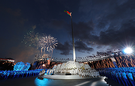 European Games Flame of Peace at the finish line: Grandiose welcome in Minsk