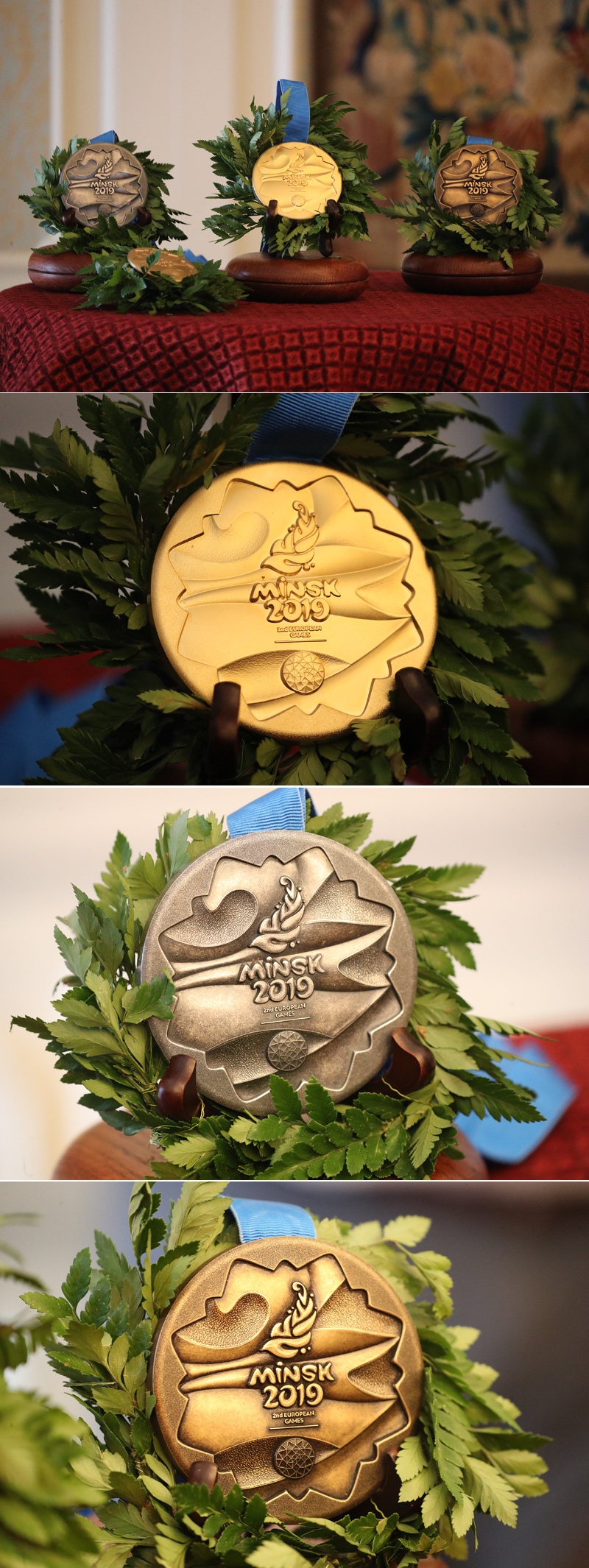 第二届欧运会奖牌造型在米尔城堡展出