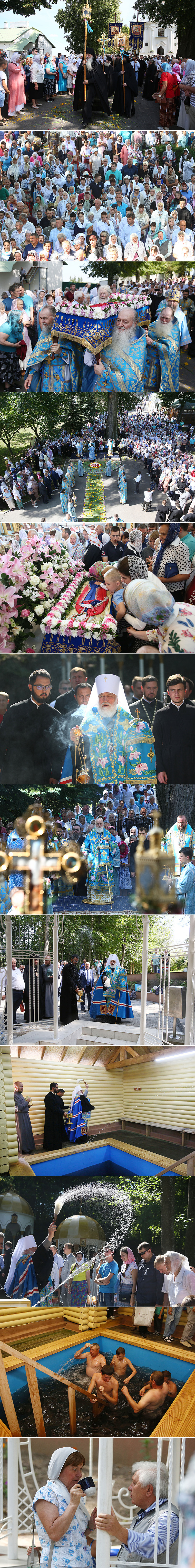 The Far Holy Spring reopens after a makeover during the Assumption of the Blessed Virgin Mary celebrations in the Zhirovichi Monastery