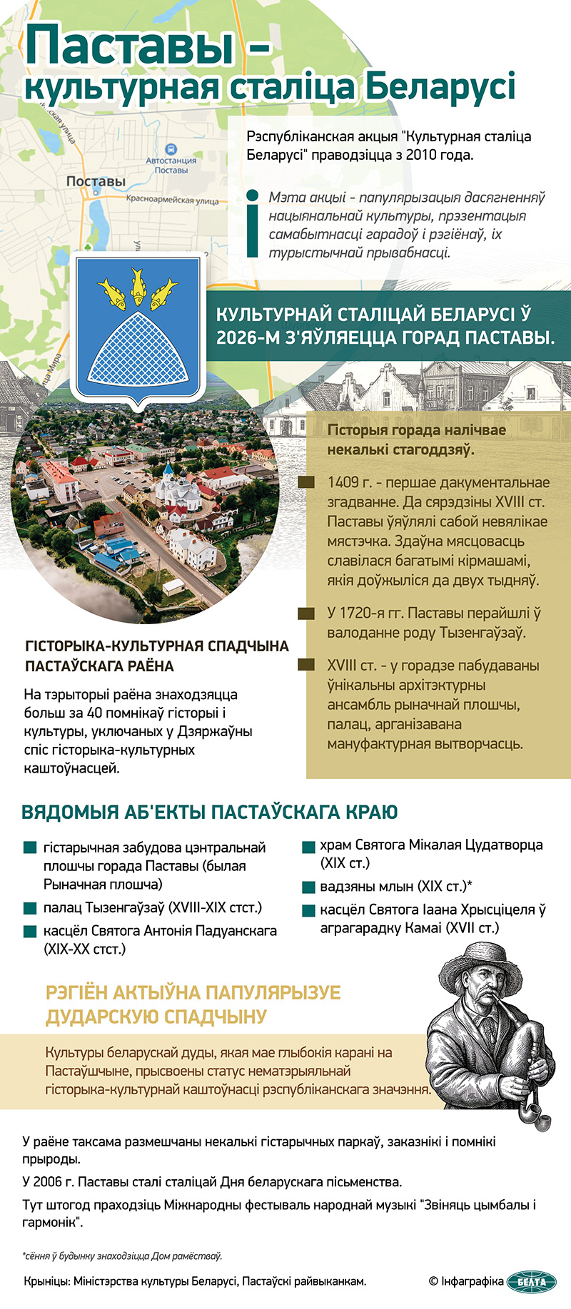 Паставы – культурная сталіца Беларусі ў 2026 годзе