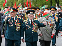 A parade led by war veterans in Minsk