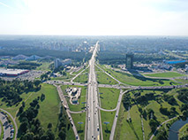Independence Avenue in Minsk: Intersection with the Minsk ring road to enter the city