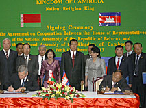 Палата представителей Национального собрания Беларуси и Национальная ассамблея Камбоджи подписывают соглашение о сотрудничестве