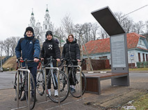 Bicycle parkings with solar panels in Polotsk