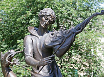 Fragment of the Chagall’s Violin sculpture in Vitebsk