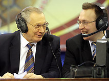 Aleksandr Medved and TV commentator Pavel Baranov