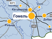 Карта Гомельскай вобласці
