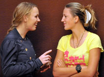 Victoria Azarenka and Caroline Wozniacki (2010)