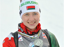 Серебряная медаль Дарьи Домрачевой на чемпионате мира в Ханты-Мансийске (2011)