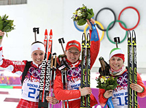 Darya Domracheva clinches the second gold at the Olympic Games in Sochi