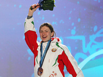 Darya Domracheva won the bronze medal at the 2010 Winter Olympic Games in Vancouver