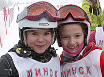 The World Snow Day is marked in the mountain ski center Solnechnaya Dolina.