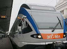 A Stadler business-class electric train in regional lines of Belarusian Railways