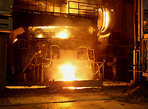 An electric furnace at Belarusian Steel Works in Zhlobin