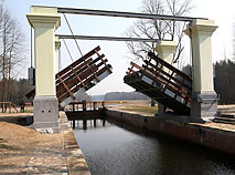 A draw bridge of Augustow Canal