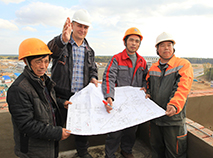 Construction works in China-Belarus Industrial Park Great Stone (2016)