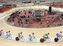 在“明斯克竞技场”自行车赛场举办的白俄罗斯场地自行车竞速公开赛