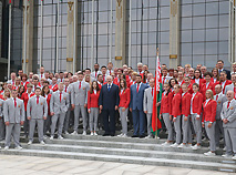 Торжественные проводы белорусской спортивной делегации на XXXI летние Олимпийские игры в Рио-де-Жанейро (12 июля 2016 года)