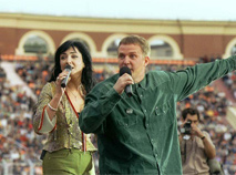 Youth festival in support of the Belarus-Russia Union State at Dinamo Stadium, 2001